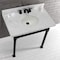 Kingston Brass KVPB36MOQ0 36-Inch Carrara Marble Console Sink, Marble White/Matte Black KVPB36MOQ0 - alternate 3